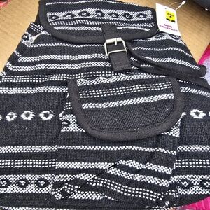 Black & White Striped Mini Backpack